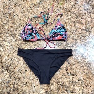 Shoshanna Bikini Top + L*Space Cutout Bottoms Set Small Designer Swimwear